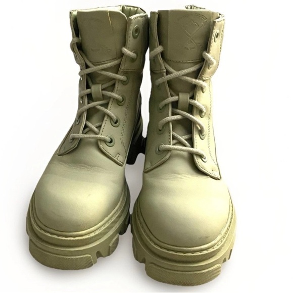 Dejavu Sage Green Women’s Chunky Platform Combat Boots Sz 36 Grunge Style - Picture 2 of 10